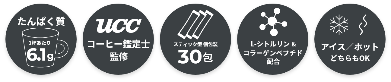 たんぱく質1杯あたり6.1g,コーヒー鑑定士監修,スティック型 個包装25包,L-シトルリン&コラーゲンペプチド配合,アイス/ホットどちらもOK